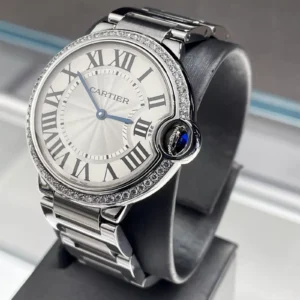 CARTIER BALLON BLEU 36mm DIAMOND-SET BEZEL STAINLESS STEEL