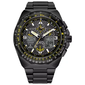 Citizen Men's Eco-Drive Chronograph Black Stainless Steel Watch 46 MM